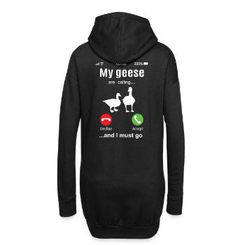 Mes oies appellent l’oie drôle agriculteur - Sweat-shirt à capuche long Femme - noir - Dos