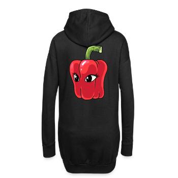 Paprika Chilli Peperoni Gewürz - Hoodie-Kleid - Schwarz - Hinten