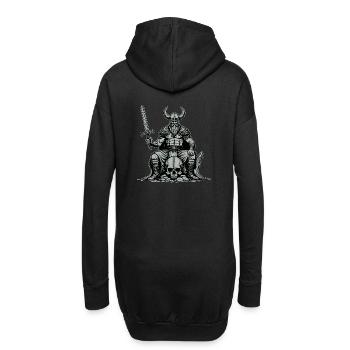 Wikinger mit Schwert auf einem Schädel - Hoodie-Kleid - Schwarz - Hinten
