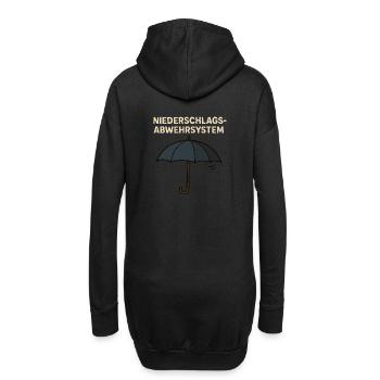 Lustiger Wetter Spruch Regenschutz Regenschirm - Hoodie-Kleid - Schwarz - Hinten