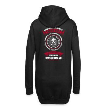 Wassermann Sternzeichen Horoskop - Hoodie-Kleid - Schwarz - Hinten