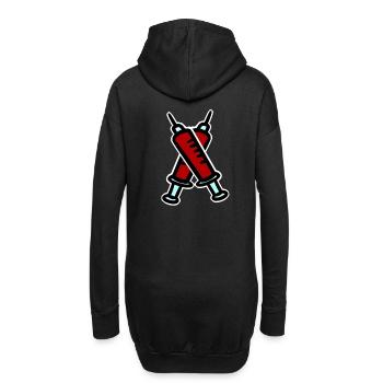 Blutig Spritze Blutabnahme Arzt Phobie erste Hilfe - Hoodie-Kleid - Schwarz - Hinten
