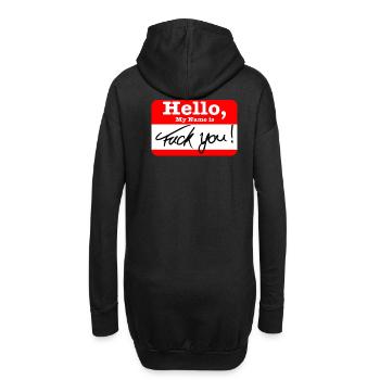 Bonjour, mon nom est - Sweat-shirt à capuche long Femme - noir - Dos