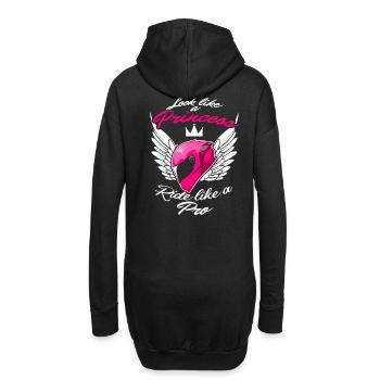 Look like a Princess ride like a Pro - Sweat-shirt à capuche long Femme - noir - Dos