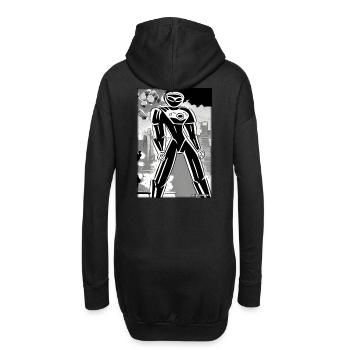 Roboter Comic Zukunft Cyborg Maschine Technik - Hoodie-Kleid - Schwarz - Hinten