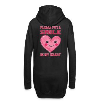 Please put a smile in my heart - Hoodie-Kleid - Schwarz - Hinten
