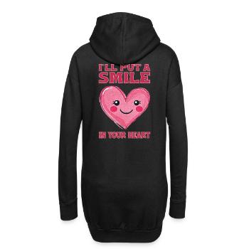 Je vais te mettre un sourire dans le cœur - Sweat-shirt à capuche long Femme - noir - Dos