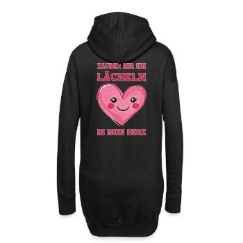 Mets un sourire sur mon cœur - Sweat-shirt à capuche long Femme - noir - Dos