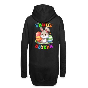 Frohe Ostern - Hoodie-Kleid - Schwarz - Hinten