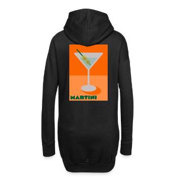 Imprimé Martini - Sweat-shirt à capuche long Femme - noir - Dos