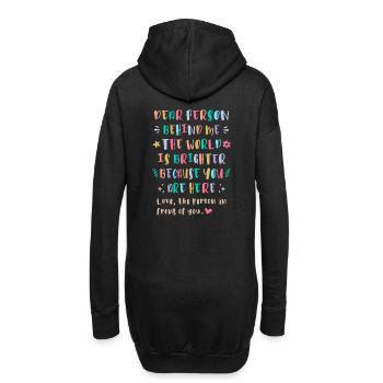 Die Welt ist schöner, weil du hier bist - Hoodie-Kleid - Schwarz - Hinten