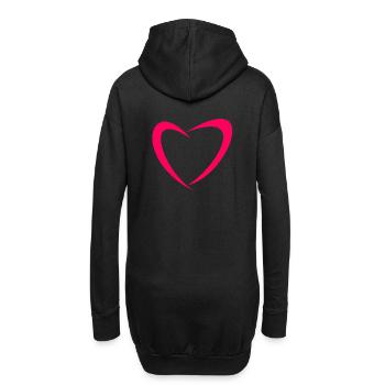 Herz Design zum Valentinstag Liebe Valentinstag - Hoodie-Kleid - Schwarz - Hinten