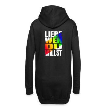 Liebe wen du willst LGBTQ+ PrideRegenbogen - Hoodie-Kleid - Schwarz - Hinten