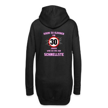 30 Rond Anniversaire Cadeau Fête Dire Idée - Sweat-shirt à capuche long Femme - noir - Dos