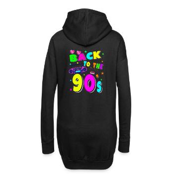 90's Musique Chemise de fête Rétro Lifestyle - Sweat-shirt à capuche long Femme - noir - Dos