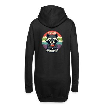 Zap Zap Zookeepers Waschbär Lustig Cat - Hoodie-Kleid - Schwarz - Hinten
