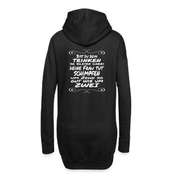 Lustiger Trinkspruch Männer Humor - Hoodie-Kleid - Schwarz - Hinten