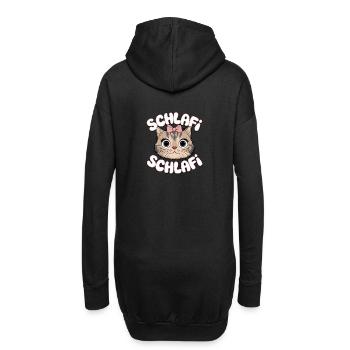Chat Chat Nuit Chemise Cadeau Mignon - Sweat-shirt à capuche long Femme - noir - Dos