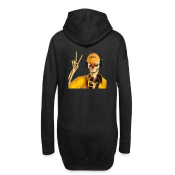 Sensenmann liebt coole Musik - Hoodie-Kleid - Schwarz - Hinten