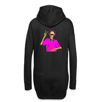Sensenmann liebt coole Musik - Hoodie-Kleid - Schwarz - Hinten