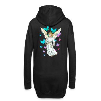Céleste Printemps Papillons Nature Ange - Sweat-shirt à capuche long Femme - noir - Dos