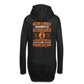 Gleisbauer Schienenarbeiter Gleisbau Geschenk - Hoodie-Kleid - Schwarz - Hinten