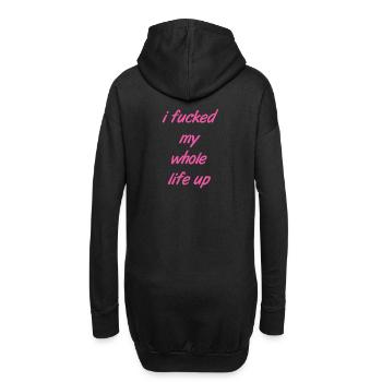 Leben versaut - Hoodie-Kleid - Schwarz - Hinten
