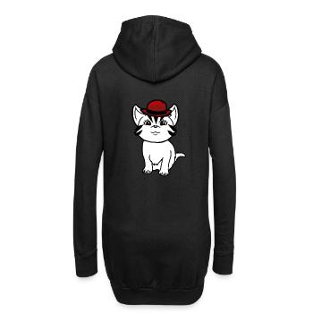 Gentleman Mister Katze Kätzchen Sir Katzen Miau - Hoodie-Kleid - Schwarz - Hinten