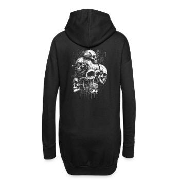 Rétro futuriste Skull Skull Design - Sweat-shirt à capuche long Femme - noir - Dos