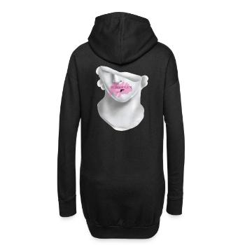 Bubble Gun Half Face White Sculpture Back - Sweat-shirt à capuche long Femme - noir - Dos