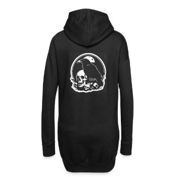 Corbeau mystique noir avec crâne Crâne - Sweat-shirt à capuche long Femme - noir - Dos