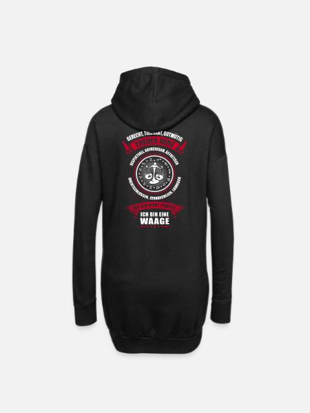 Waage Sternzeichen Horoskop - Hoodie-Kleid - Schwarz