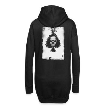 Pik Ass Totenkopf Casino Spielkarte - Hoodie-Kleid - Schwarz - Hinten