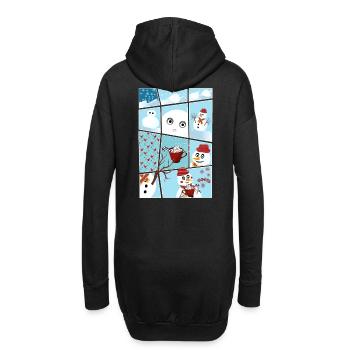 Noël et histoire du bonhomme de neige hereux - Sweat-shirt à capuche long Femme - noir - Dos