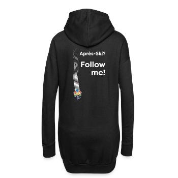 Après Ski – Follow me! Party Schifahren Spruch - Hoodie-Kleid - Schwarz - Hinten