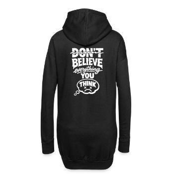 Don’t Believe Everything You Think Statement - Hoodie-Kleid - Schwarz - Hinten