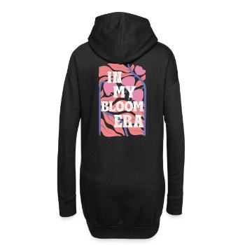 In My Bloom Era – Retro Flower Typo Spruch - Hoodie-Kleid - Schwarz - Hinten