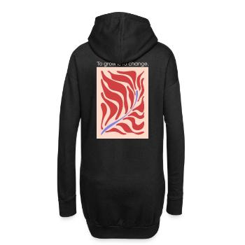 Wachstum durch Wandel – Blattform Muster - Hoodie-Kleid - Schwarz - Hinten