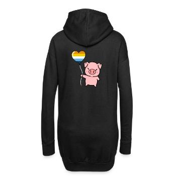 Pig Heart Balloon Aroace Pride - Sweat-shirt à capuche long Femme - noir - Dos