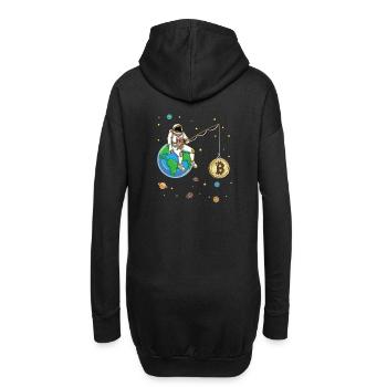 Un astronaute pêche Bitcoin Moon Crypto-monnaie - Sweat-shirt à capuche long Femme - noir - Dos