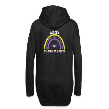 Boho Rainbow Happy Pride Mois Non binaire - Sweat-shirt à capuche long Femme - noir - Dos