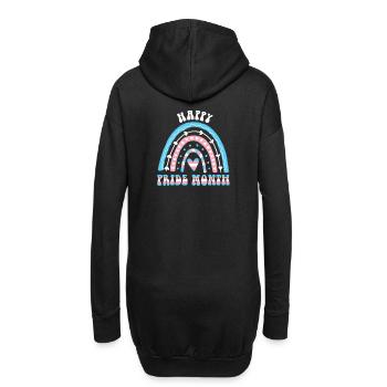 Happy Pride Month Transgender Regenbogen - Hoodie-Kleid - Schwarz - Hinten