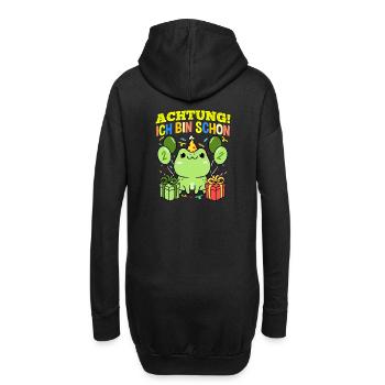 Achtung Ich Bin Schon 2 Geburtstag Frosch - Hoodie-Kleid - Schwarz - Hinten