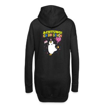 Achtung Ich Bin Schon 2 Geburtstag Pinguin - Hoodie-Kleid - Schwarz - Hinten