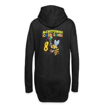 Achtung Ich Bin Schon 8 Tier Geburtstag Wespe - Hoodie-Kleid - Schwarz - Hinten