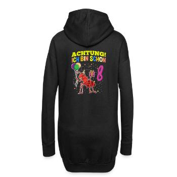Achtung Ich Bin Schon 8 Tier Geburtstag Ameise - Hoodie-Kleid - Schwarz - Hinten