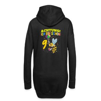 Achtung Ich Bin Schon 9 Tier Geburtstag Wespe - Hoodie-Kleid - Schwarz - Hinten