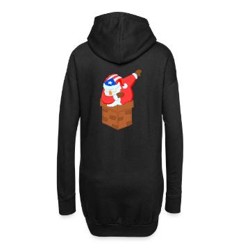 Dabbing Santa Puerto Rican Noël - Sweat-shirt à capuche long Femme - noir - Dos