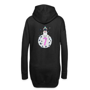 Fête d’anniversaire de l’espace du 7ème anniversaire - Sweat-shirt à capuche long Femme - noir - Dos