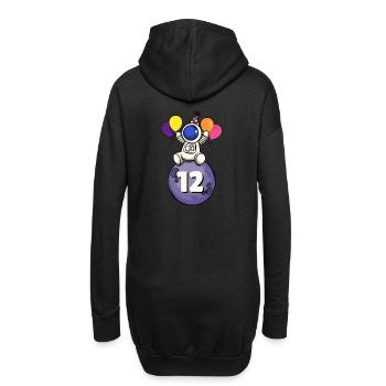 12 Jahre alt Weltraum Geburtstag 12.Geburtstag - Hoodie-Kleid - Schwarz - Hinten